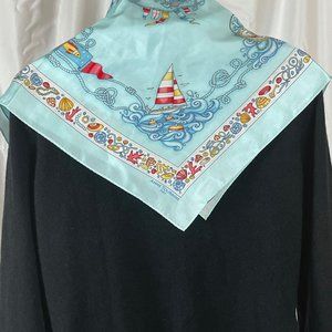 ANNE TOURAINE French Silk Scarf - Nautical